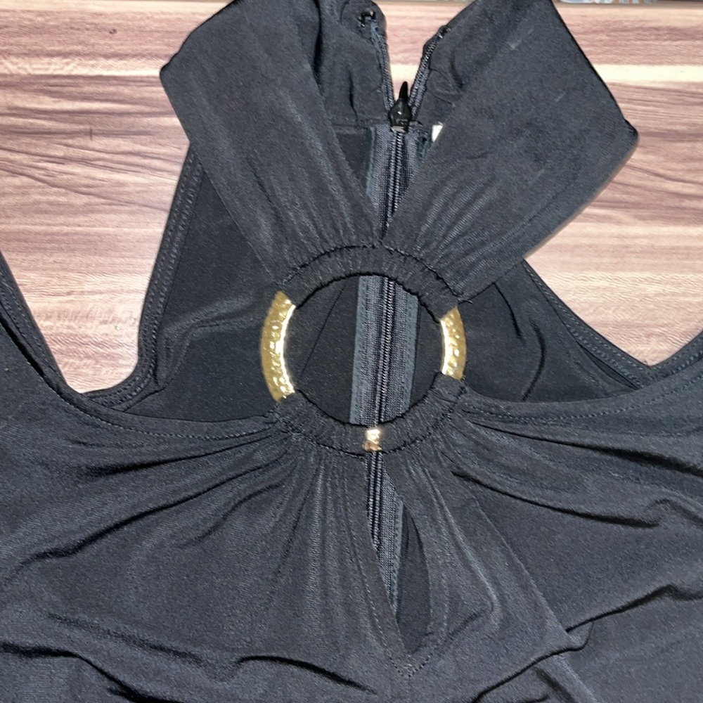 Michael Kors, black ring twist neck embellished halter top - Picture 6 of 14